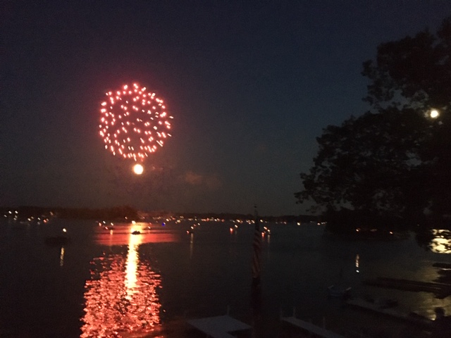 Fireworks over Lake Webster